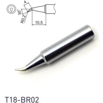 Жало для паяльника HAKKO T18 коническое с изгибом R 0.2 × 4 × 10.5 мм 13A000564