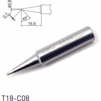 Жало для паяльника HAKKO T18 коническое со скосом 0.8 × 15.5 мм 45° 13A000566