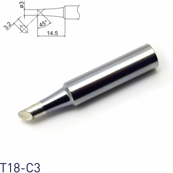Жало для паяльника HAKKO T18 коническое со скосом ⌀3 × 14.5 мм 45° 13A000569
