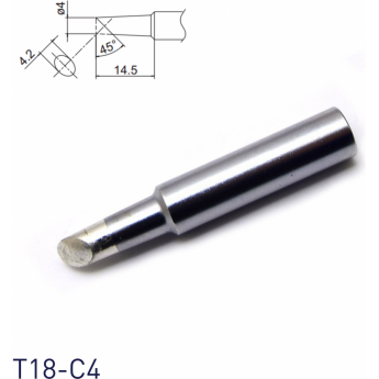 Жало для паяльника HAKKO T18 коническое со скосом ⌀4 × 14.5 мм 45° 13A000570