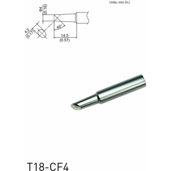 Жало для паяльника HAKKO T18 коническое со скосом 4×14.5 мм 45° 13A000576