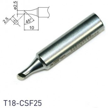 Жало коническое со скосом HAKKO T18CSF25 Серия T18 ⌀2.5 × 10 мм 45° 13A000577