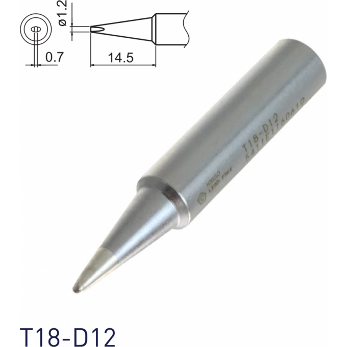 Жало для паяльника HAKKO T18 клиновидное 1.2x14.5 мм 13A000579
