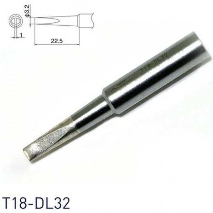 Жало для паяльника HAKKO T18 клиновидное 3.2×22.5 мм 13A000585