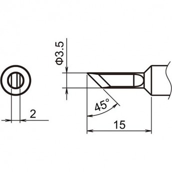 Жало для паяльника HAKKO T18 косой нож 3.5×15 мм 45° 13A000589