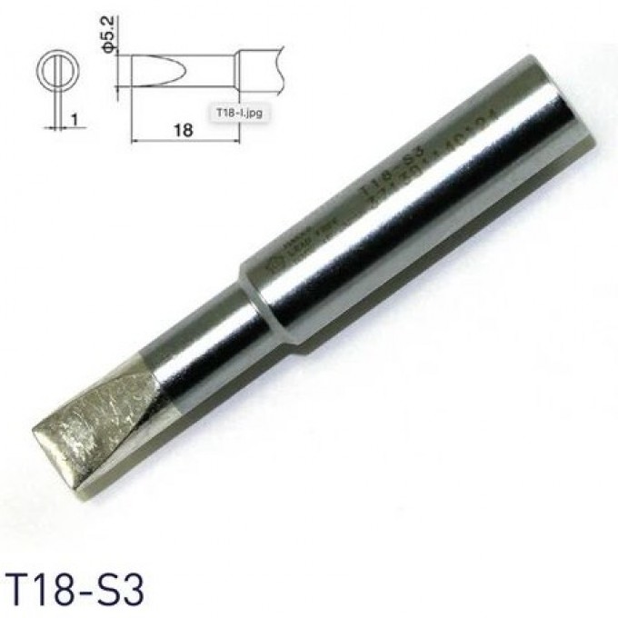 Жало для паяльника клиновидное HAKKO T18 Серия T18S3 5.2×18 мм 13A000590