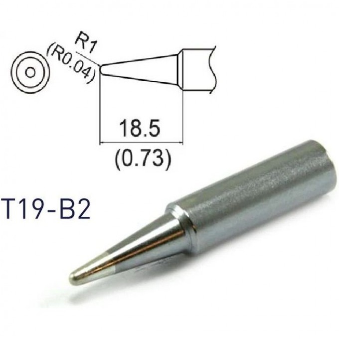 Жало для паяльника HAKKO T19 коническое R 1 × 18.5 мм 13A000597