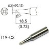 Жало для паяльника HAKKO T19C3 коническое со скосом 3×18.5 мм 45° 13A000598