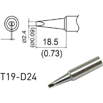 Жало для паяльника клиновидное HAKKO T19D24 2.4×18.5 мм 13A000601