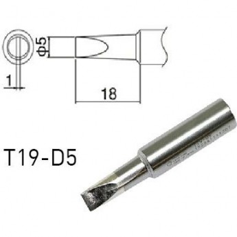 Жало для паяльника HAKKO T19D5 клиновидное 5×18 мм 13A000603