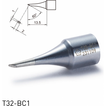 Жало для паяльника HAKKO T32 коническое со скосом ⌀1×13.5 мм 60° 13A000676