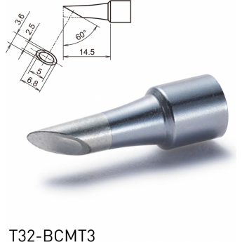 Жало для паяльника коническое со скосом HAKKO T32 ⌀3.6×⌀2.5×14.5 мм 60° 13A000684