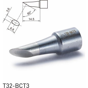 Жало для паяльника HAKKO T32 коническое со скосом ⌀3.6×14.5 мм 60° для FX-8806 13A000685