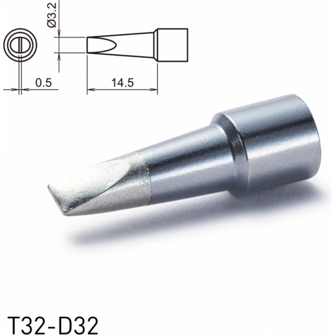 Жало для паяльника HAKKO T32 клиновидное ⌀3.2 × 14.5 мм 13A000691