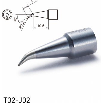 Жало для паяльника HAKKO T32 коническое изогнутое R 0.2 × 4 × 10.5 мм 30° 13A000695