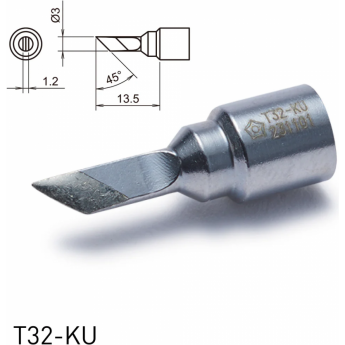 Жало для паяльника HAKKO T32 косой нож ⌀3×13.5 мм 45° 13A000698