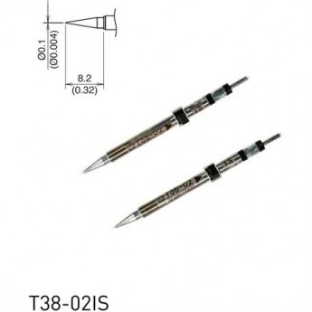 Паяльный наконечник индукционный HAKKO T3802IS CHIP конический R0.05×8.2 мм для термопинцета FX-1003 13A000774