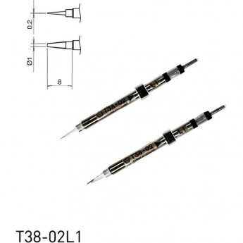 Паяльный наконечник индукционный HAKKO TL1 CHIP клин для термопинцета FX-1003, ⌀1×0.2×8 мм 13A000778