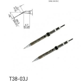 Паяльный наконечник индукционный HAKKO T38 CHIP конический изогнутый R0.15×2.5×5.7 мм 30° для термопинцета FX-1003 13A000782