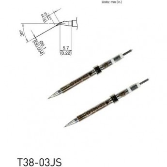 Паяльный наконечник индукционный HAKKO T3803JS CHIP конический изогнутый R0.05x2.5x5.7 мм 30° для термопинцета FX-1003 13A000783