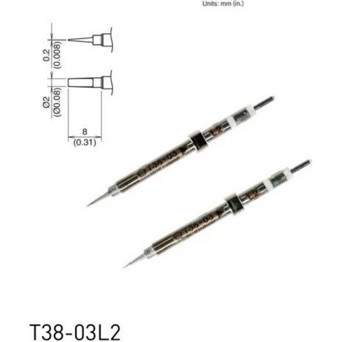 Паяльный наконечник индукционный HAKKO T3803L2 CHIP клиновидный для термопинцета FX1003 13A000786