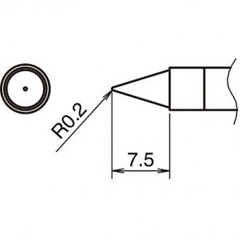 Жало коническое HAKKO T39B02 для паяльников FX-9701/FX-9702 (N2), R 0.2 × 7.5 мм 13A000787