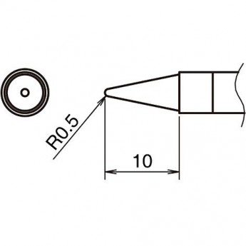 Жало для паяльника HAKKO T39 коническое R 0.5×10 мм 13A000788