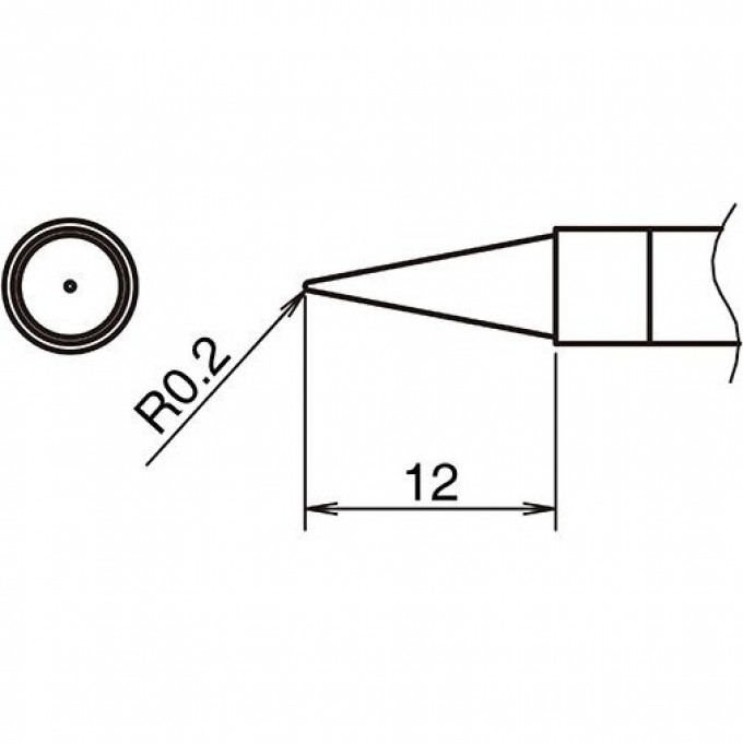 Жало для паяльника HAKKO T39 коническое R 0 13A000819