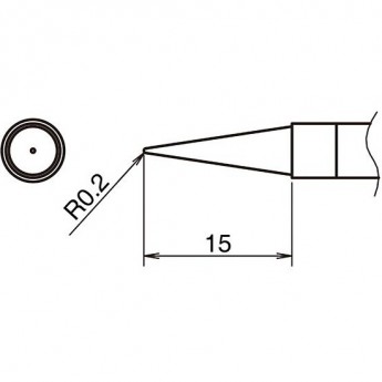 Жало для паяльника HAKKO T39 коническое R 0.2×15 мм 13A000820