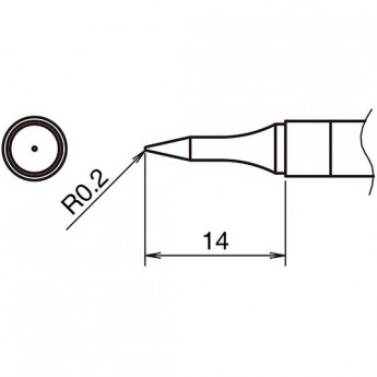 Жало для паяльника HAKKO T39 коническое R 0.2×14 мм 13A000821