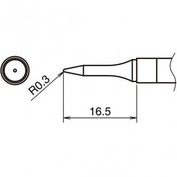 Жало для паяльника HAKKO T39 коническое R 0.3x16.5 мм 13A000822