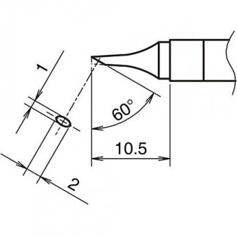 Жало для паяльника HAKKO T39 коническое со скосом ⌀1×2×10.5 мм 60° 13A000823