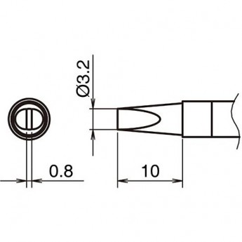 Жало для паяльника HAKKO T39D32 клиновидное ⌀3.2×0.8×10 мм 13A000831