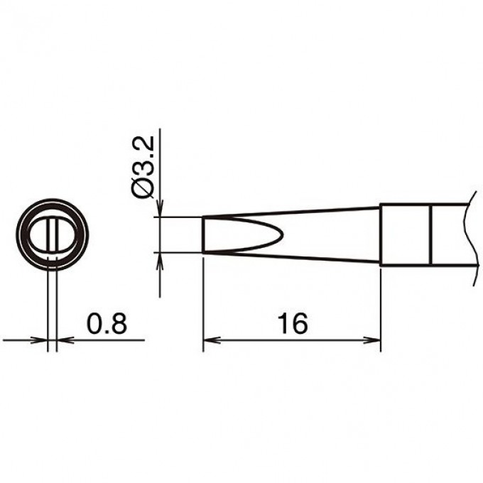 Жало для паяльника клиновидное HAKKO T39DL32 ⌀3.2×0.8×16 мм 13A000834