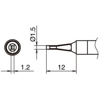 Жало для паяльника HAKKO T39 клиновидное ⌀1.5×1.2×12 мм 13A000837