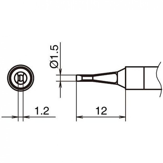 Жало для паяльника HAKKO T39 клиновидное ⌀1.5×1.2×12 мм 13A000837