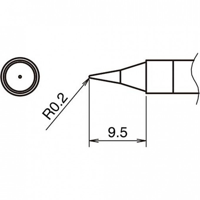 Жало для паяльника игла HAKKO T39 R 0.2 × 9.5 мм 13A000848