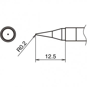 Жало для паяльника HAKKO T39 игла R 0.2 × 12.5 мм 13A000849