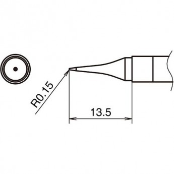 Жало для паяльника HAKKO T39ILS015 игла R 0.15 × 13.5 мм 13A000850
