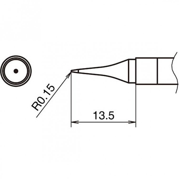 Жало для паяльника HAKKO T39ILS015 игла R 0.15 × 13.5 мм 13A000850