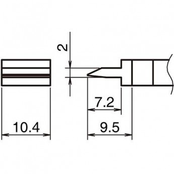 Жало для паяльника HAKKO T39 прямое лезвие 2×7.2×9.5×10.4 мм 13A000862