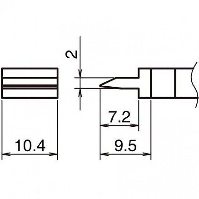 Жало для паяльника HAKKO T39 прямое лезвие 2×7.2×9.5×10.4 мм 13A000862