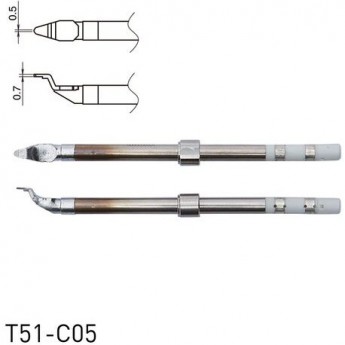 Наконечник для термопинцета HAKKO T51 CHIP 0.5x0.7 мм 13A000875