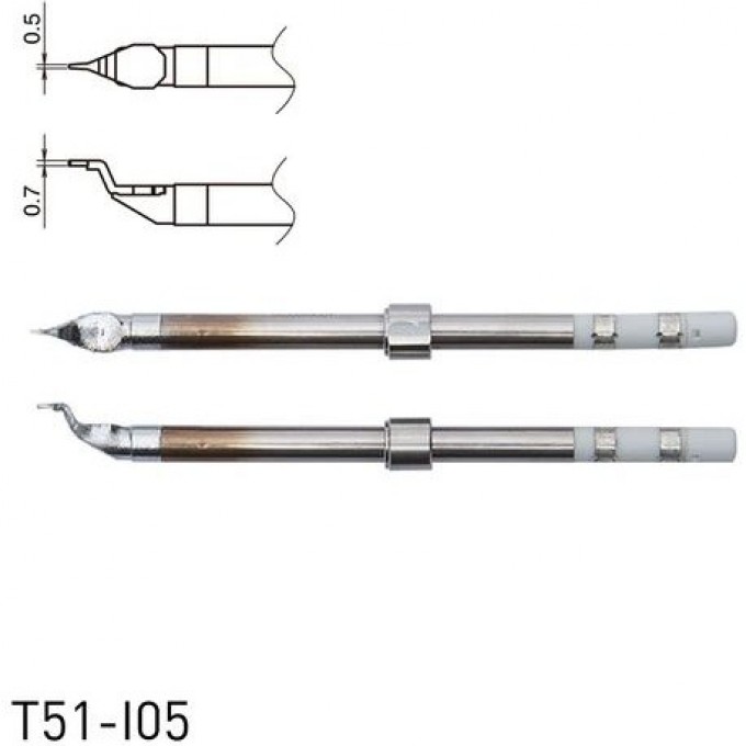 Наконечник для термопинцета HAKKO T51I05 CHIP 0.5x0.7 мм 13A000876