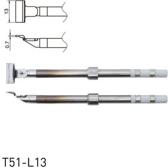 Наконечник HAKKO T51L13 SOP для термопинцета FX-9705, 13x0.7 мм 13A000879