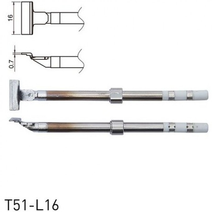 Наконечник для термопинцета HAKKO T51 SOP 16x0.7 мм 13A000880