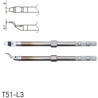 Наконечник для термопинцета HAKKO T51 CHIP 3x0.7 мм 13A000882