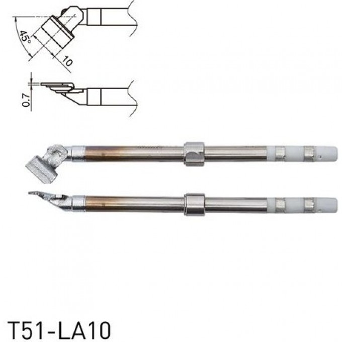 Наконечник для термопинцета HAKKO T51 SOP 10×0.7 мм 45° 13A000885