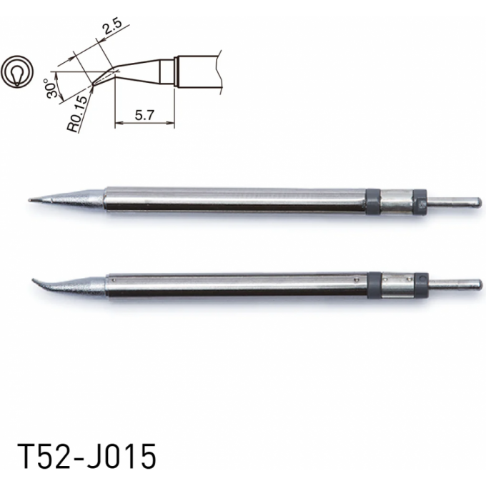 Наконечник HAKKO T52 CHIP для микропинцета FX-9706 R 0.15 × 2.5 × 5.7 мм 30° 13A000892