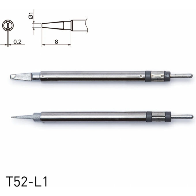 Наконечник для микропинцета HAKKO T52 CHIP ⌀1×0.2×8 мм 13A000894